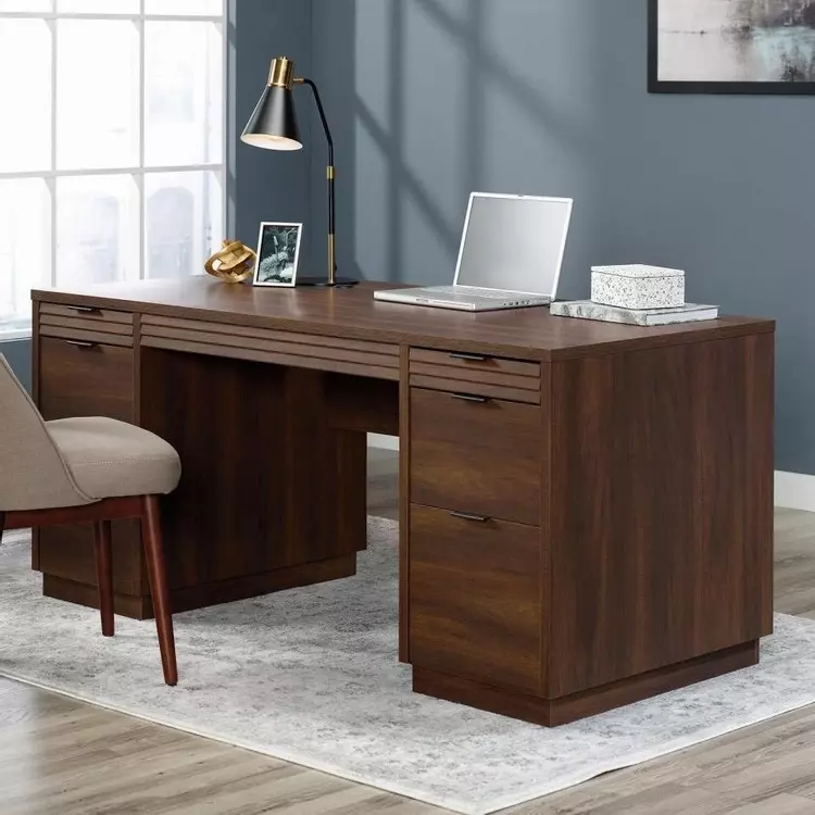 Desk with deals drawers wood